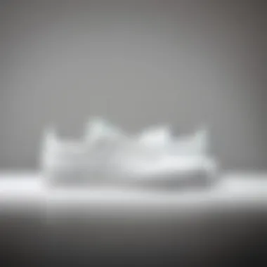 The adidas Busenitz All White shoes displayed against a minimalist background