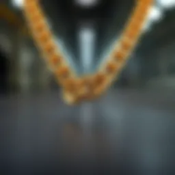 Elegant display of a Cuban link chain showcasing intricate craftsmanship