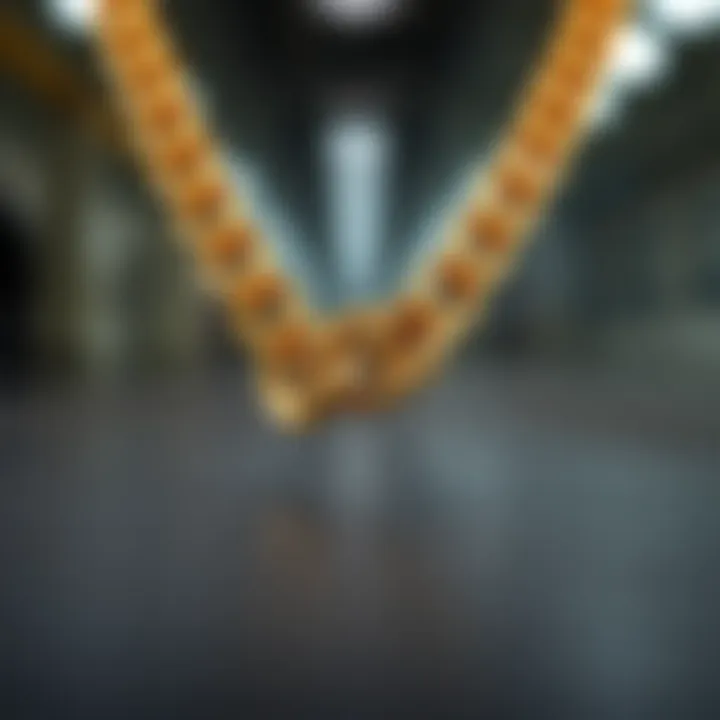 Elegant display of a Cuban link chain showcasing intricate craftsmanship