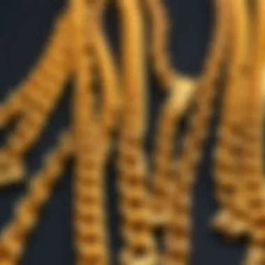 A variety of Cuban link chain styles displayed stylishly