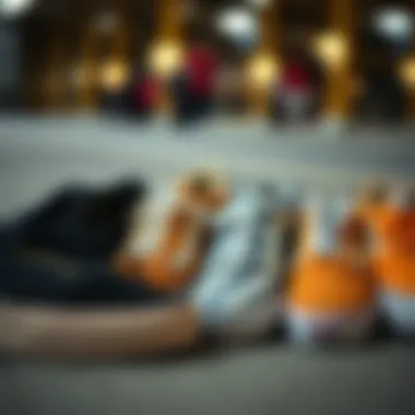 Diverse cloth vans styles lined up for comparison