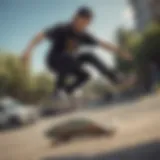 Andrew Reynolds performing a skateboard trick showcasing his unique style