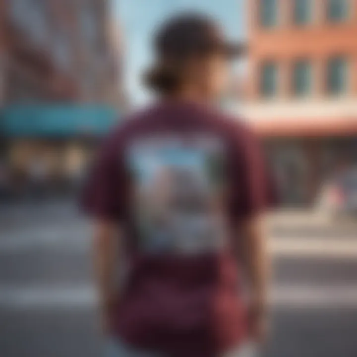 A close-up of an Anti Social Social Club shirt displayed against a vibrant urban backdrop.