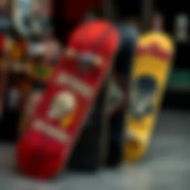 A collection of customized Antihero skate decks displayed together