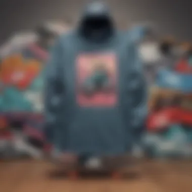 Artistry in Streetwear: Shirt Collection A collection of Anti Social Social Club shirts arranged artistically on a skate deck.