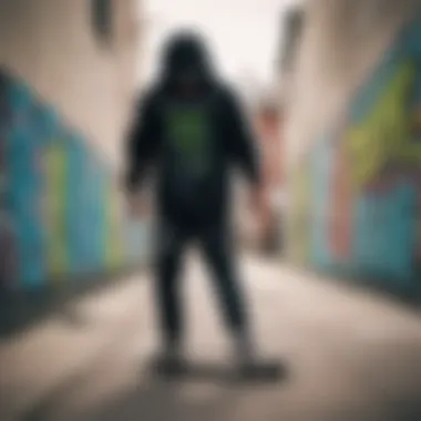 Artistic Fusion of Monster Energy Shirts and Urban Art An artistic representation of Monster Energy shirts against a graffiti backdrop