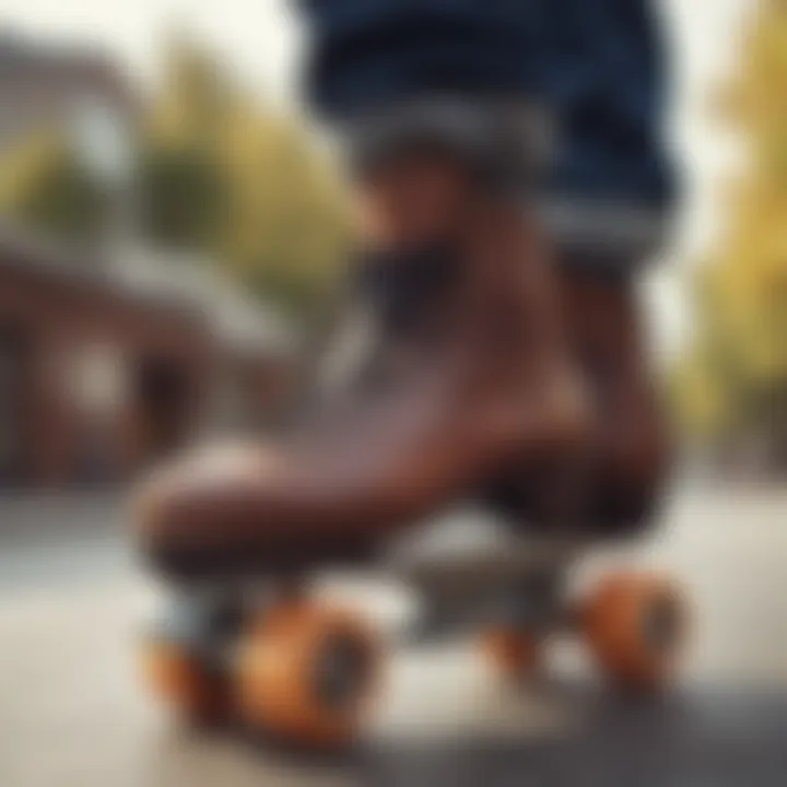 A pair of quality skates positioned for display