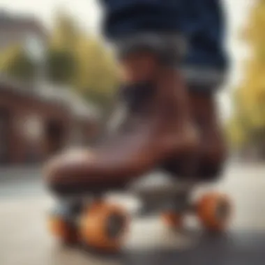 Quality Skates for New Enthusiasts A pair of quality skates positioned for display
