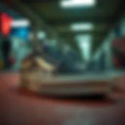 A close-up view of big Vans shoes showcasing their unique design and craftsmanship.