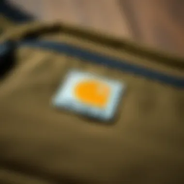 Close-up of the Carhartt sling bag's durable material