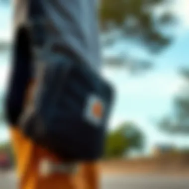 Carhartt sling bag in an outdoor setting, highlighting utility