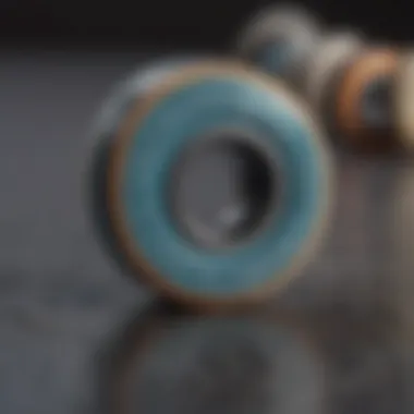 Ceramic Skateboard Bearings Detail Close-up view of ceramic skateboard bearings showcasing their smooth surface.