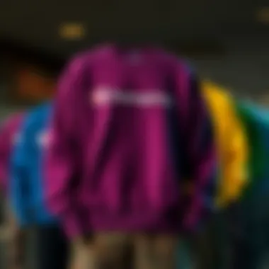 Color Variations of Champion Classic Sweatshirt Display of various color options available for the Champion Classic Crew Neck Sweatshirt