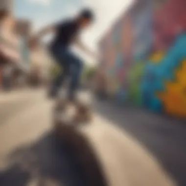 Celebrating Skate Culture Through Collaborative Art A vibrant mural created by artists and skaters to celebrate the essence of skateboarding.