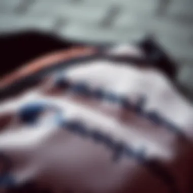 Close-up of the fabric texture and stitching of the Champion fanny pack