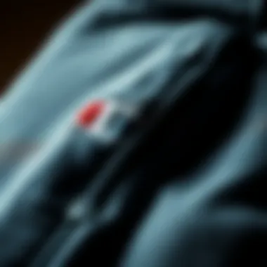 Close-up of the fabric texture and stitching on Champion zipper sweatpants