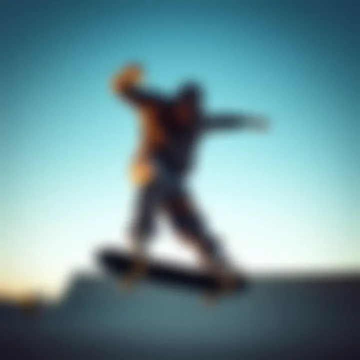 A skater performing tricks while wearing Champion zipper sweatpants