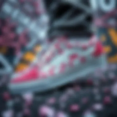 Artistic representation of sneaker culture with Cherry Blossom Vans