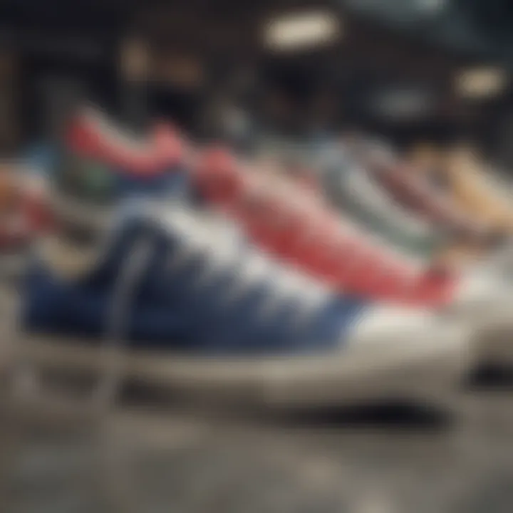 A historical timeline graphic illustrating the evolution of the Chuck Taylor All Star Classic Low Top through the decades.