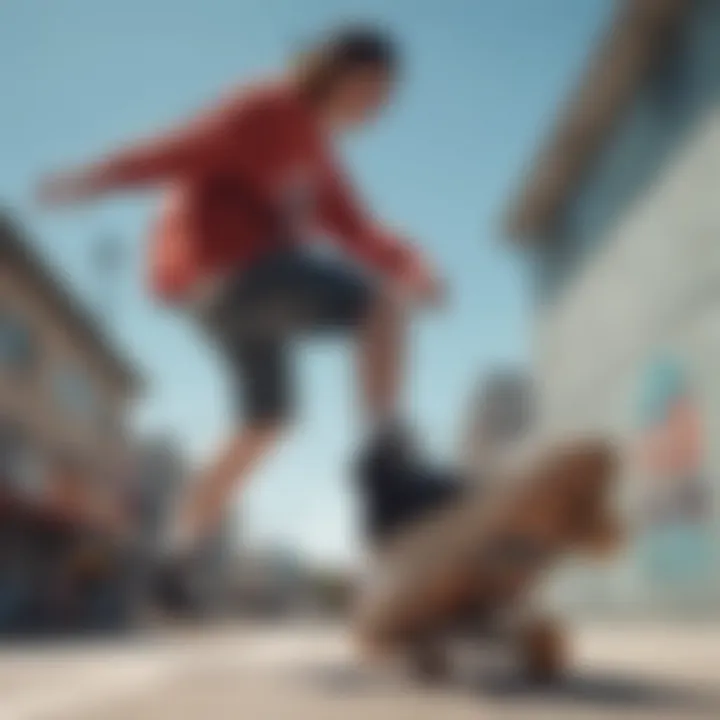 Skateboarder wearing Chuck Taylor Lift High Top Platform Sneakers in action.