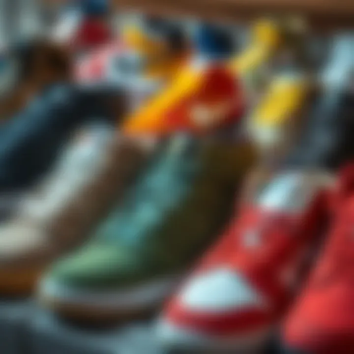 A collection of Nike mid top shoes in various styles and colors