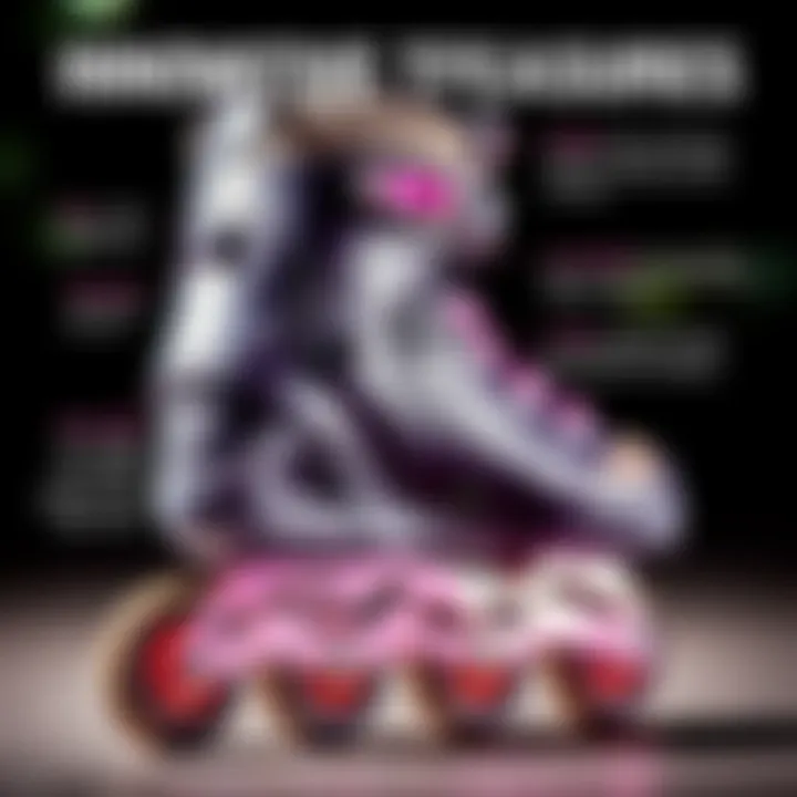 Detailed view of the LT429 skate design showcasing its advanced features