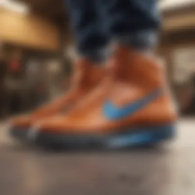 Innovative Sole Design of Nike Pro Shoes Close-up view of Nike Pro shoes showcasing the unique sole design