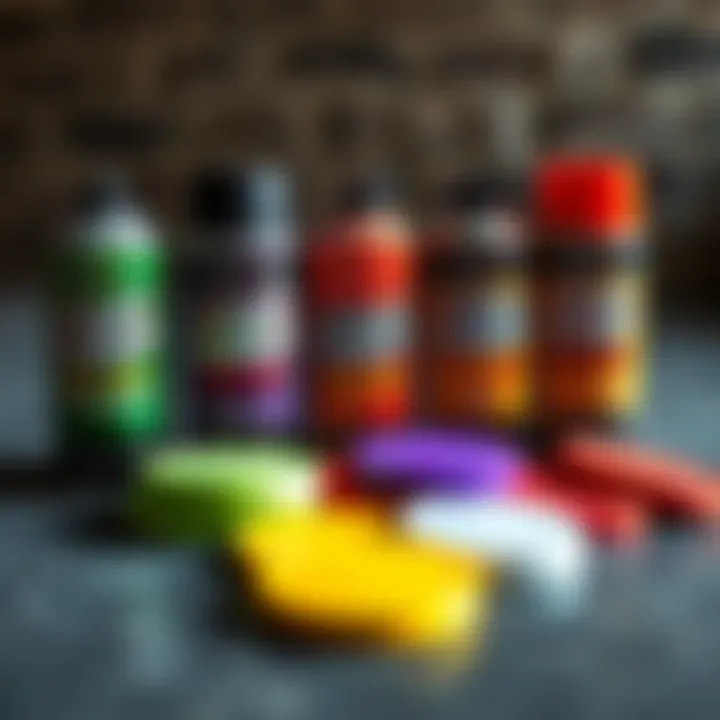 Various spray grip formulations laid out for comparison