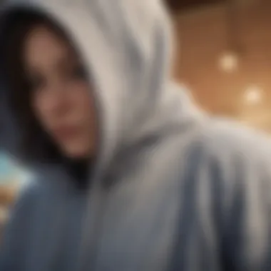 Quality Materials Behind Comfort Close-up of hoodie fabric textures highlighting quality and comfort.