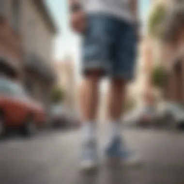 Casual Shorts with Sneakers Casual shorts paired with sneakers