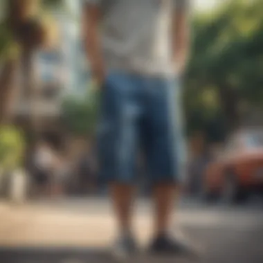 Trendy Shorts in an Outdoor Setting Trendy shorts in an outdoor setting