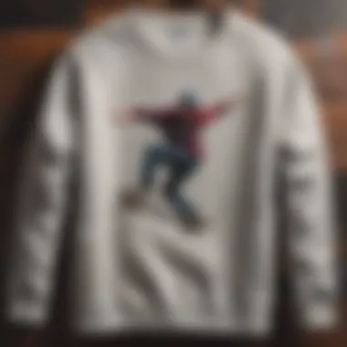 Quality Materials in Skateboarding Sweatshirts Close-up of quality materials used in skateboarding sweatshirts