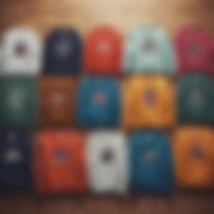 An assortment of stylish sweatshirts laid out on a wooden surface