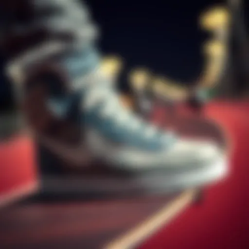 Innovative Skate Shoe Design A close-up view of a sleek skate shoe showcasing its innovative design and materials.