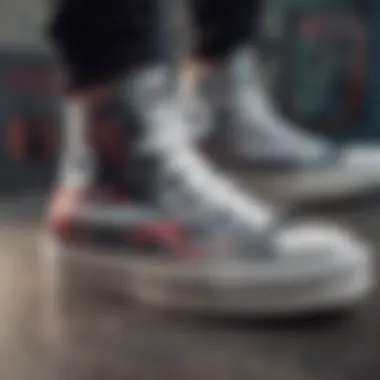 A close-up view of the Converse Chuck Taylor All Star Lift High Top Platform Sneakers showcasing their unique design.