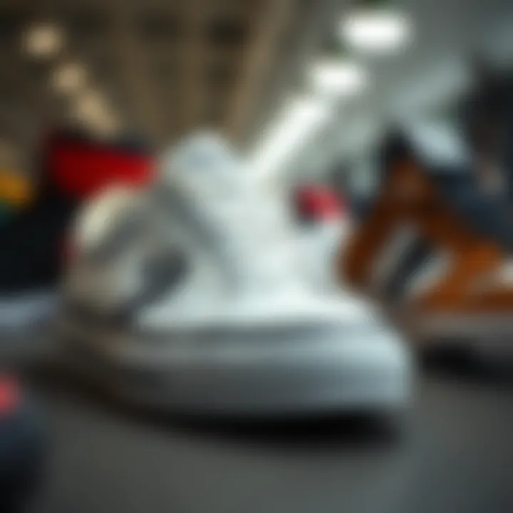 Comparison image showing Converse White Black Stripe skate shoe alongside competitors