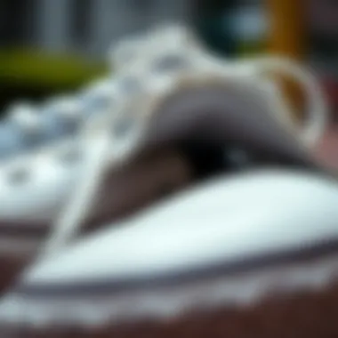 Detailed View of Converse Leather Construction Close-up of the material and design of Converse shoes