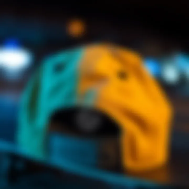 Close-up view of a snapback hat highlighting its adjustable strap.