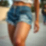 Chic Denim Shorts in Skate Culture Stylish denim shorts perfect for summer skate sessions