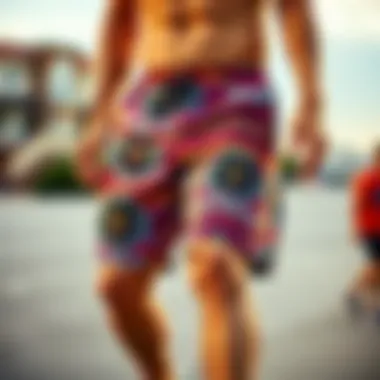 Vibrant patterned shorts that embody skate culture