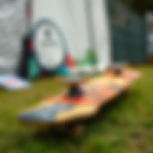Custom skateboard deck design with vibrant artwork