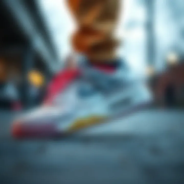 Artistic representation of sneaker design evolution