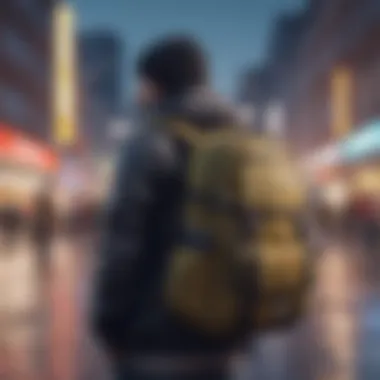 Reviewing Backpacks Online A customer reviewing backpacks on a digital device