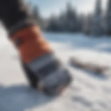 Dakine Fleetwood Mittens displayed on a snowy landscape, highlighting their outdoor functionality