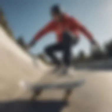 Skateboarding with Dakine Fleetwood Mittens A skateboarder wearing Dakine Fleetwood Mittens while performing a trick, illustrating style and performance