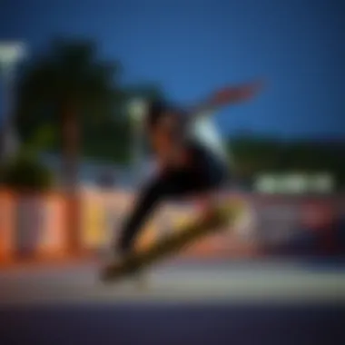 Skateboarder performing tricks on various widths