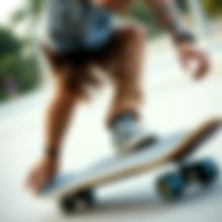 Rider adjusting skateboard dimensions based on style