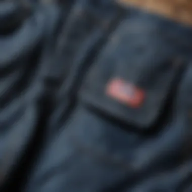 High-Quality Fabric that Endures Close-up of durable fabric used in Dickies cargo jeans