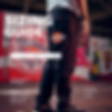 Visual guide of sizing options available for Dickies work pants.