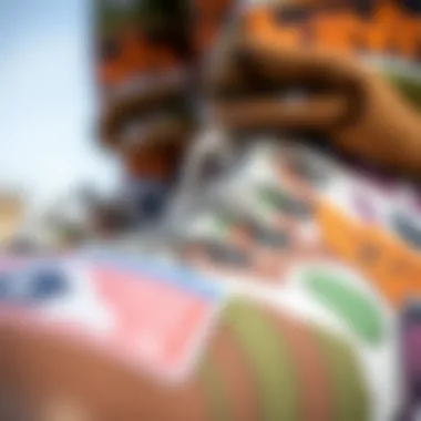 A close-up of sustainable materials used in skate fashion